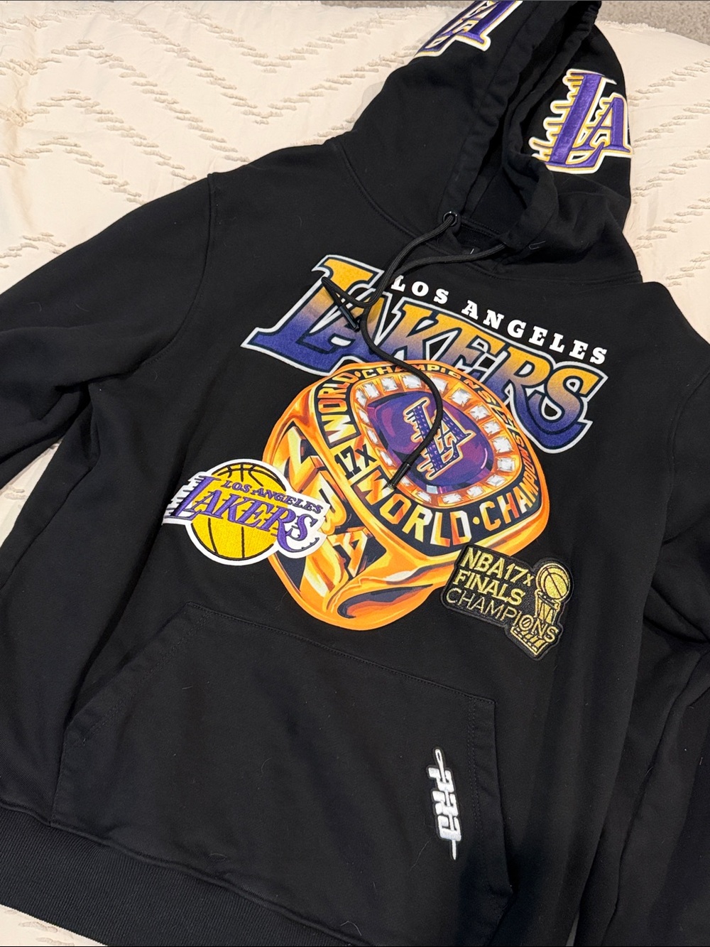 NBA Los Angeles Lakers Black Hoodie with Purple and Gold Graphics